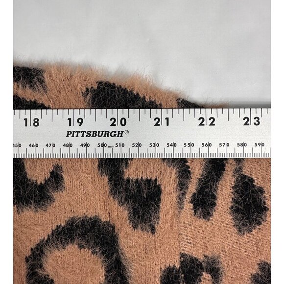 Womens Mystree Fuzzy Animal Cheetah Print Pullover Sweater Cozy Soft‎ Size Small - Picture 5 of 16